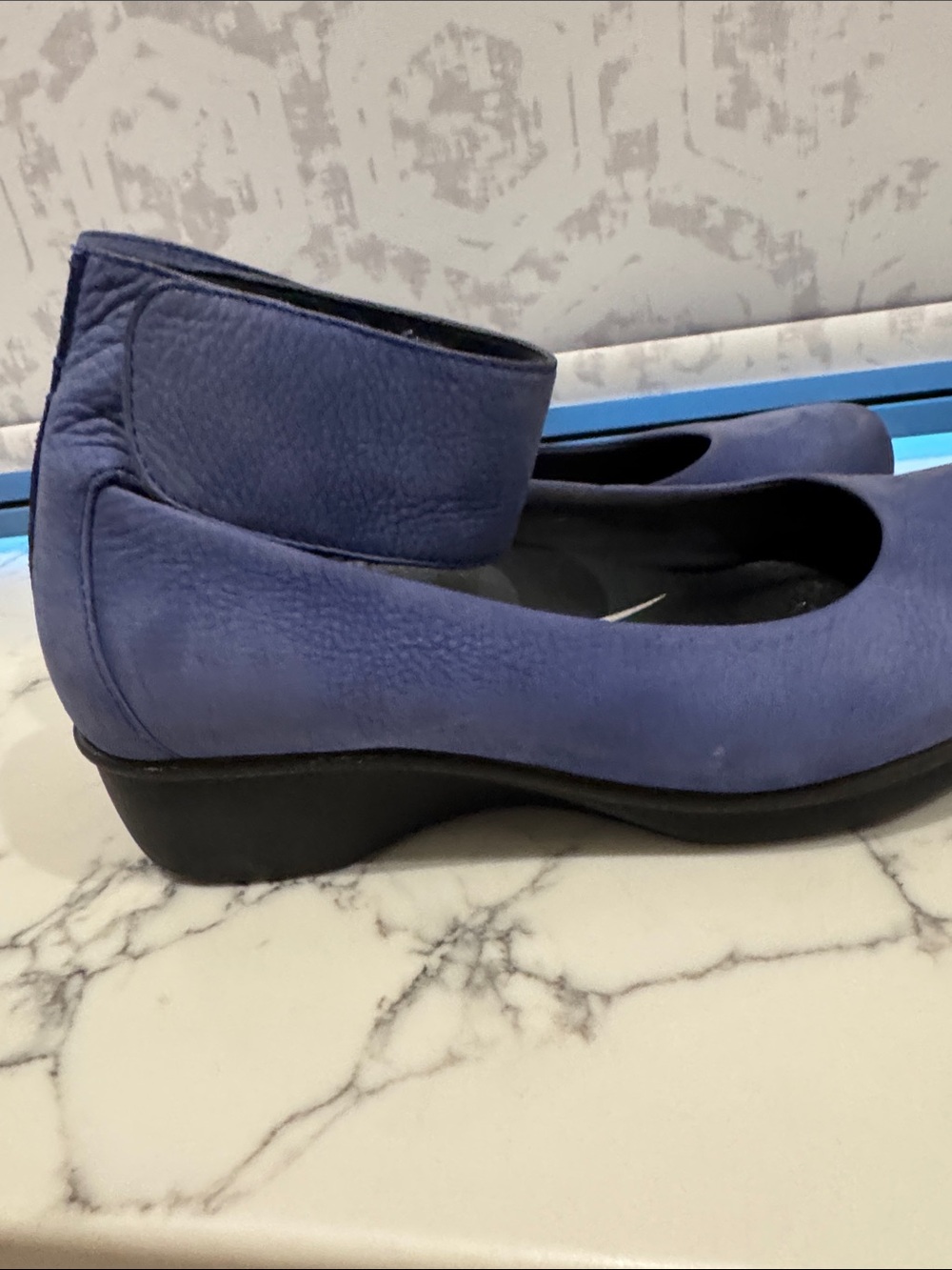 Dansko Blue Leather Ballet Wedge Shoes - Picture 6 of 7
